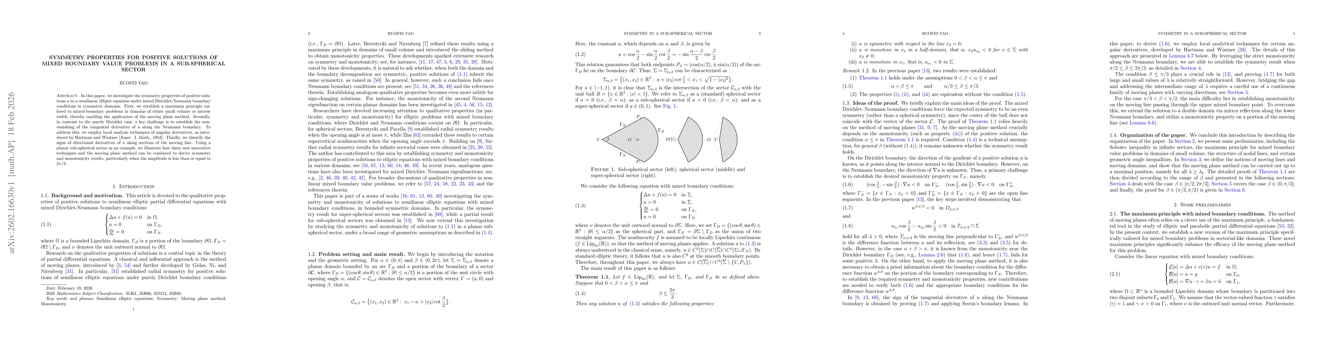Thumbnail for Symmetry properties for positive solutions of mixed boundary value problems in a sub-spherical sector