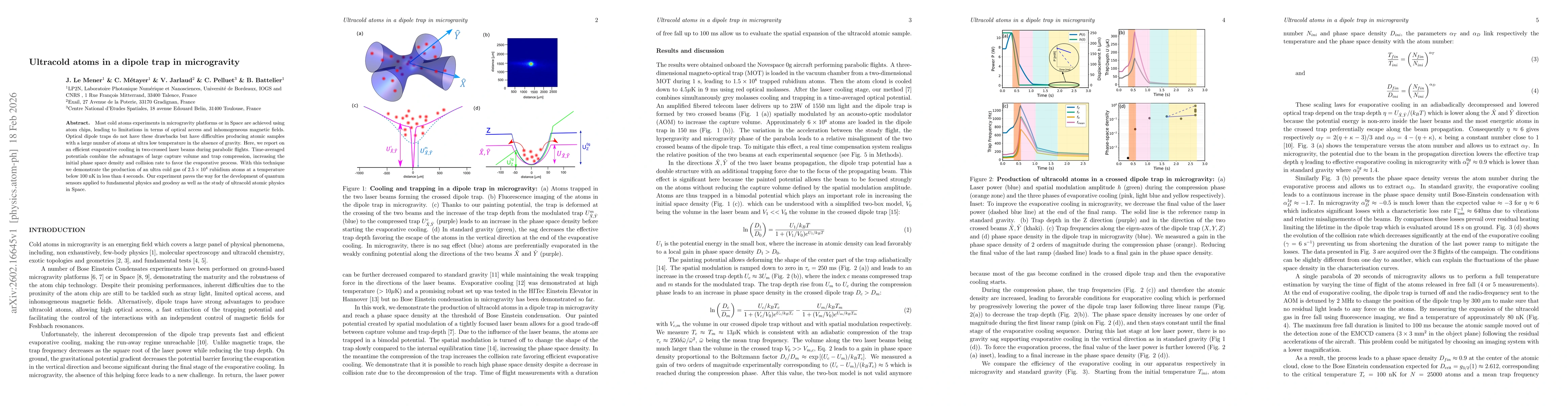 Thumbnail for Ultracold atoms in a dipole trap in microgravity