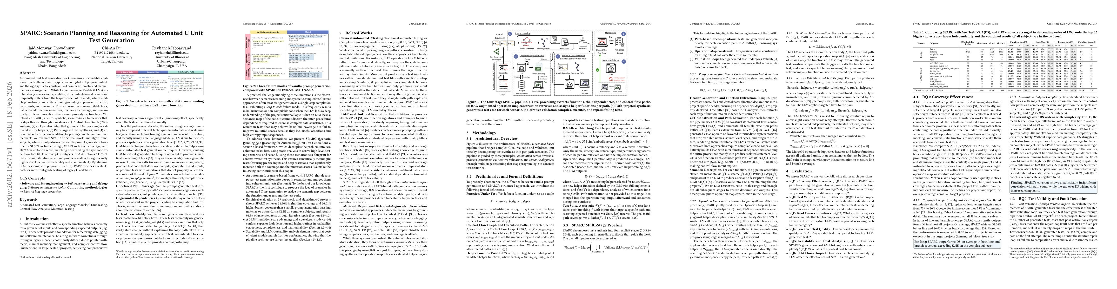 Thumbnail for SPARC: Scenario Planning and Reasoning for Automated C Unit Test Generation