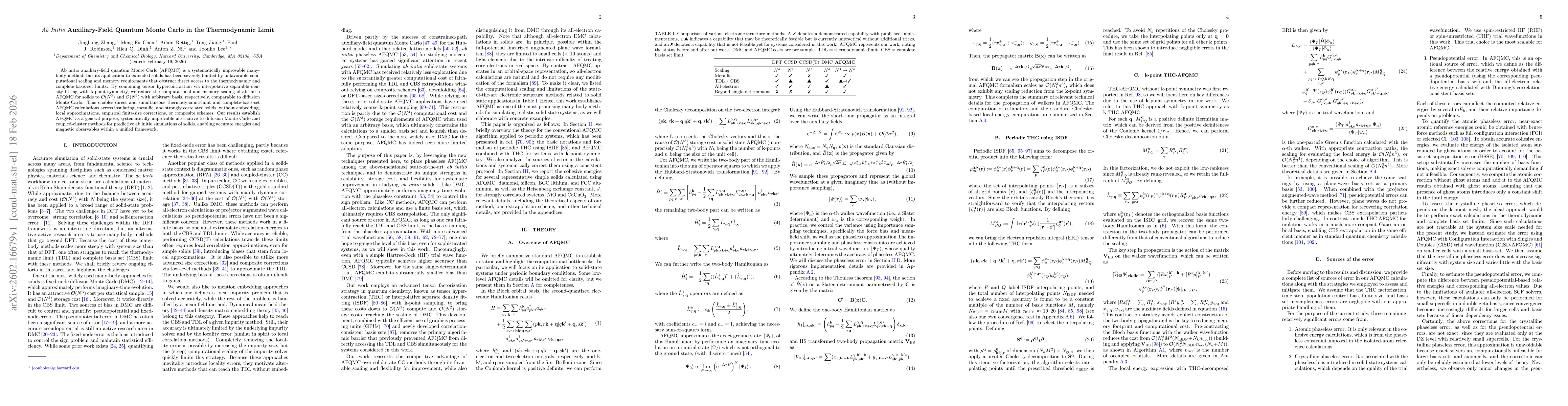 Thumbnail for Ab Initio Auxiliary-Field Quantum Monte Carlo in the Thermodynamic Limit