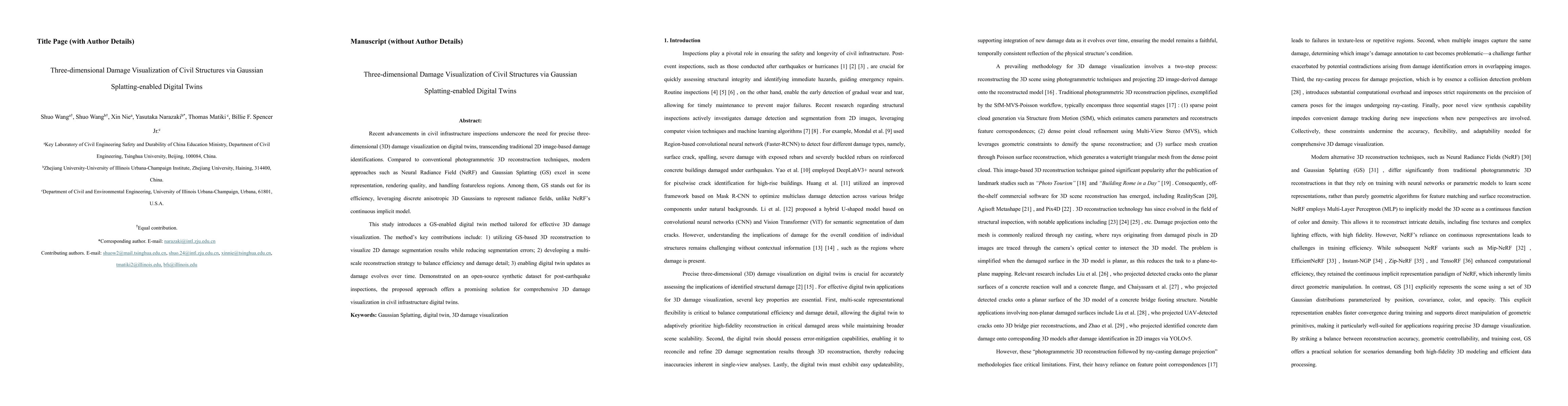 Thumbnail for Three-dimensional Damage Visualization of Civil Structures via Gaussian Splatting-enabled Digital Twins
