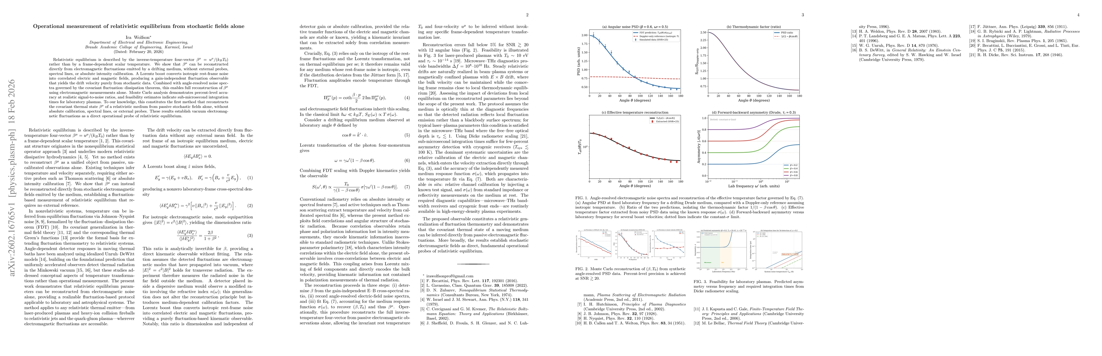 Thumbnail for Operational measurement of relativistic equilibrium from stochastic fields alone
