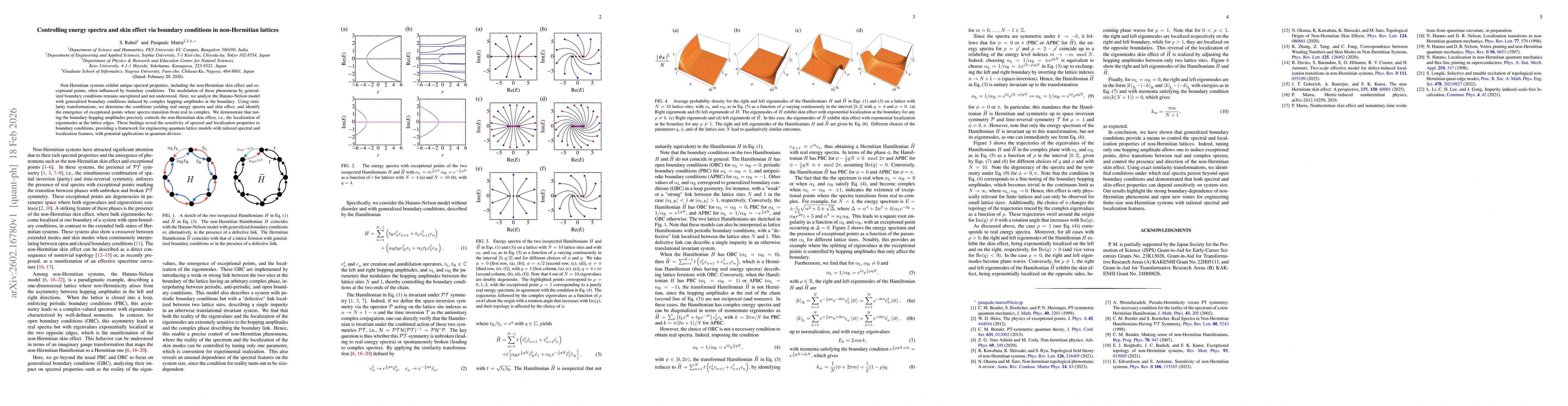 Thumbnail for Controlling energy spectra and skin effect via boundary conditions in non-Hermitian lattices