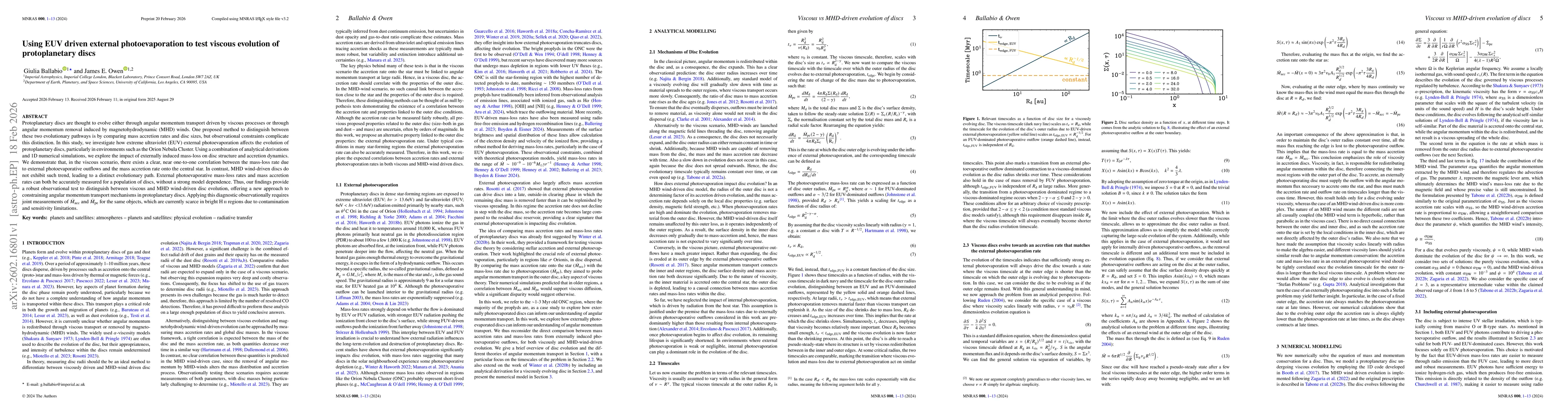 Thumbnail for Using EUV driven external photoevaporation to test viscous evolution of protoplanetary discs