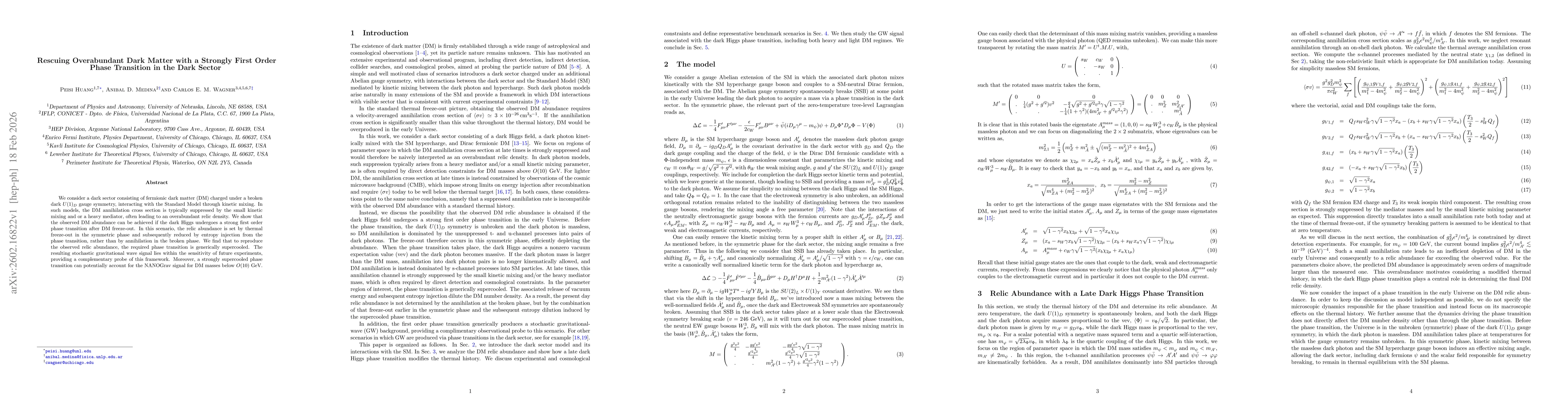 Thumbnail for Rescuing Overabundant Dark Matter with a Strongly First Order Phase Transition in the Dark Sector