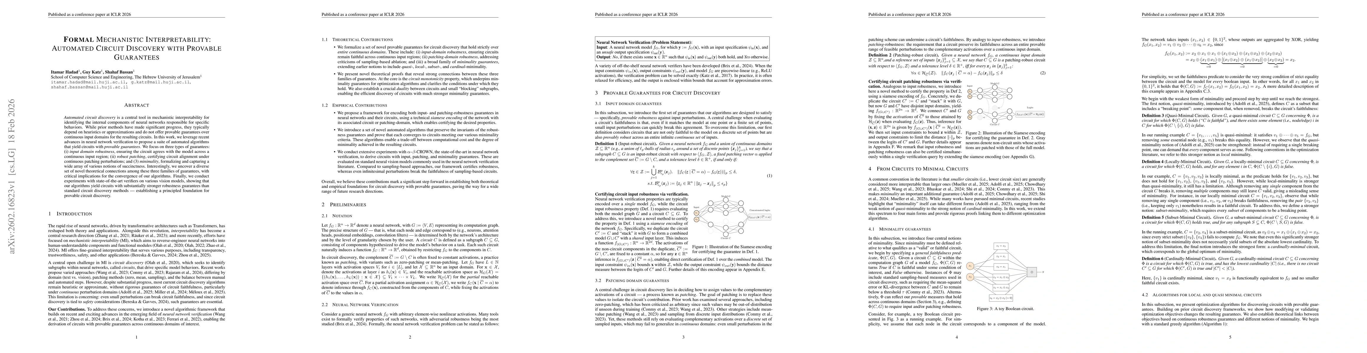 Thumbnail for Formal Mechanistic Interpretability: Automated Circuit Discovery with Provable Guarantees