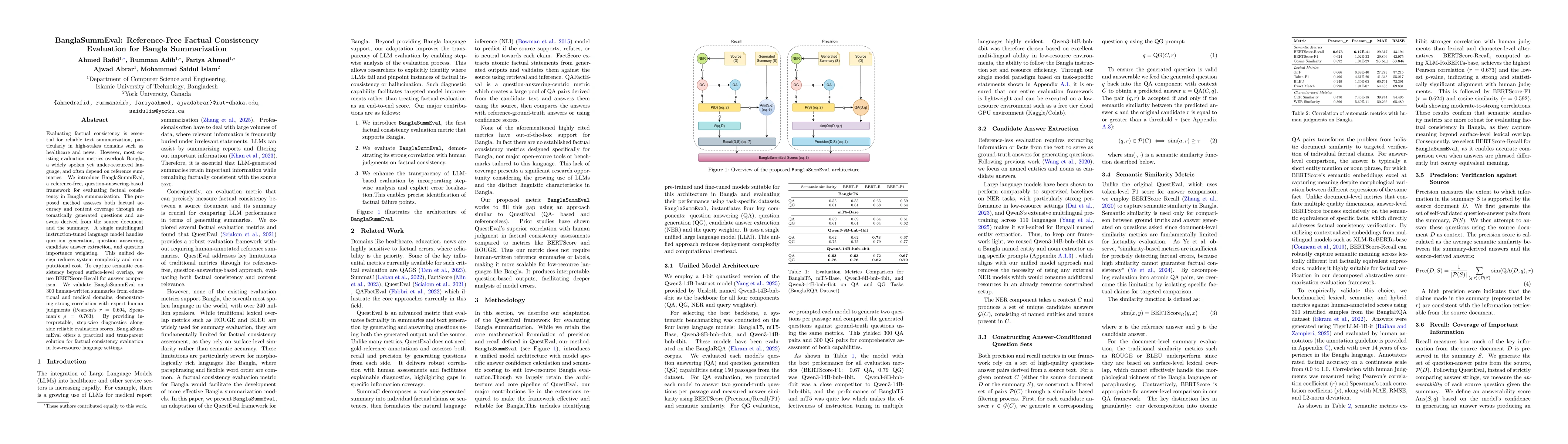Thumbnail for BanglaSummEval: Reference-Free Factual Consistency Evaluation for Bangla Summarization