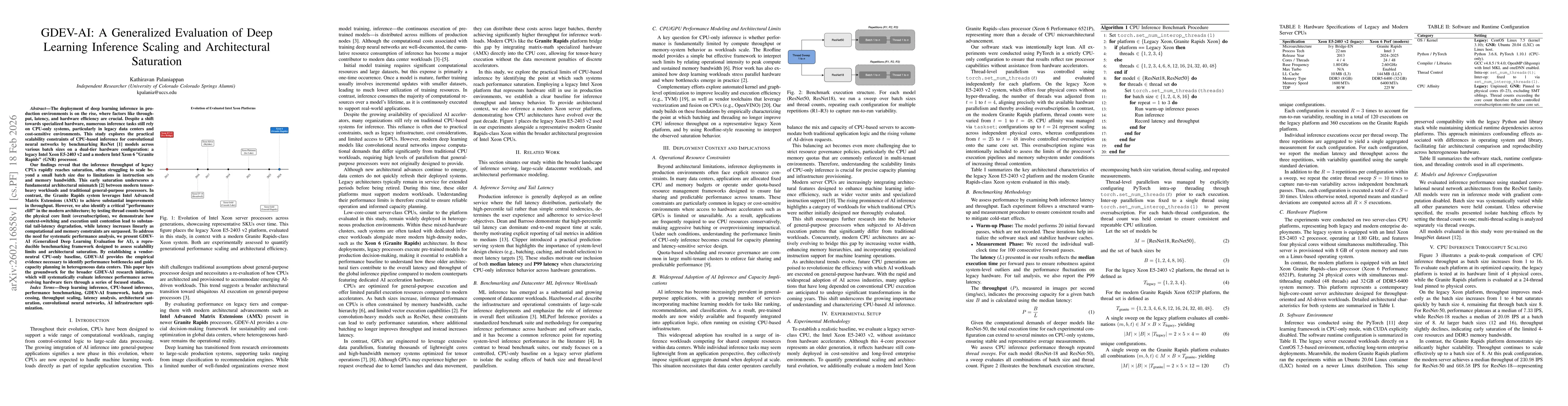 Thumbnail for GDEV-AI: A Generalized Evaluation of Deep Learning Inference Scaling and Architectural Saturation