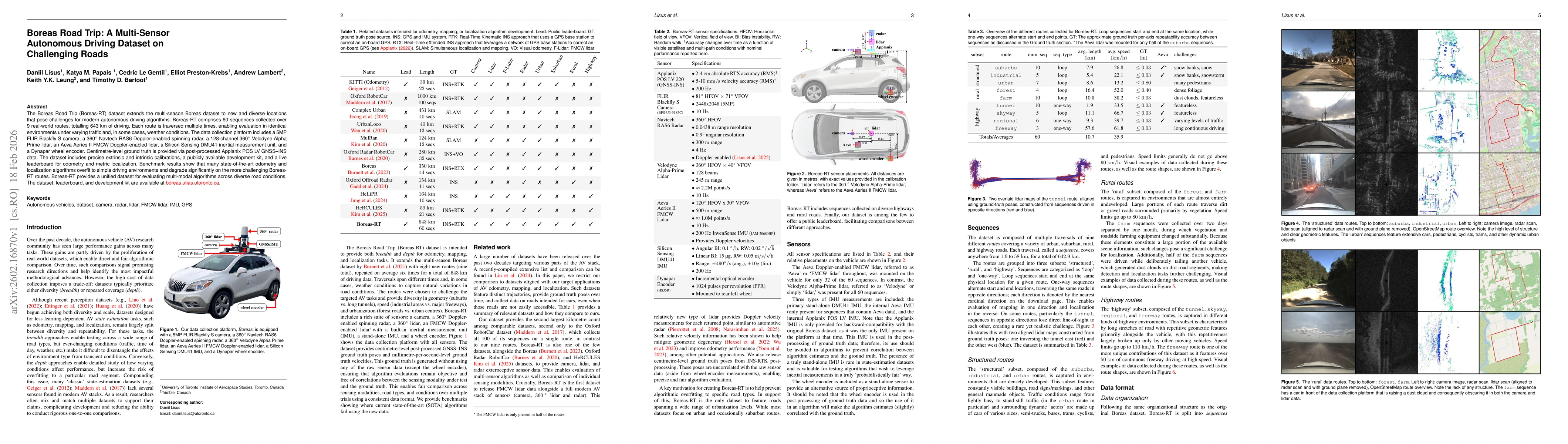 Thumbnail for Boreas Road Trip: A Multi-Sensor Autonomous Driving Dataset on Challenging Roads