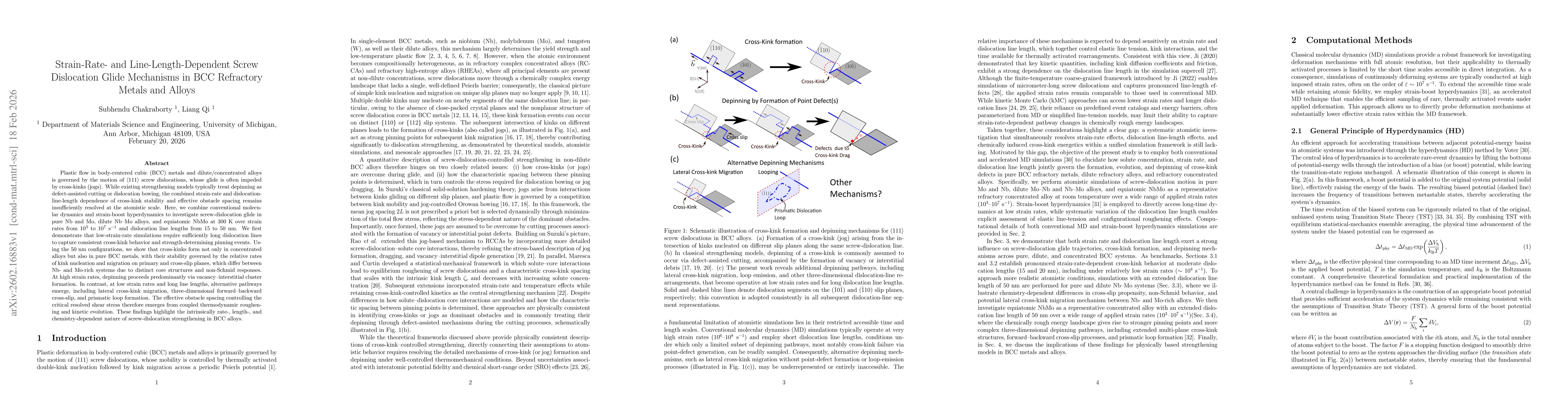 Thumbnail for Strain-Rate- and Line-Length-Dependent Screw Dislocation Glide Mechanisms in BCC Refractory Metals and Alloys