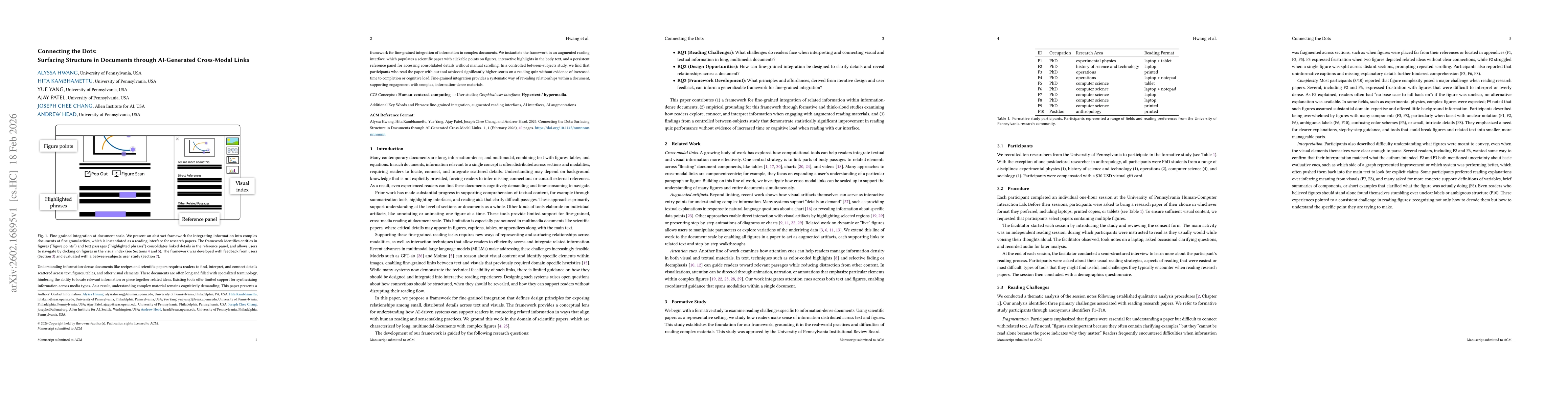 Thumbnail for Connecting the Dots: Surfacing Structure in Documents through AI-Generated Cross-Modal Links