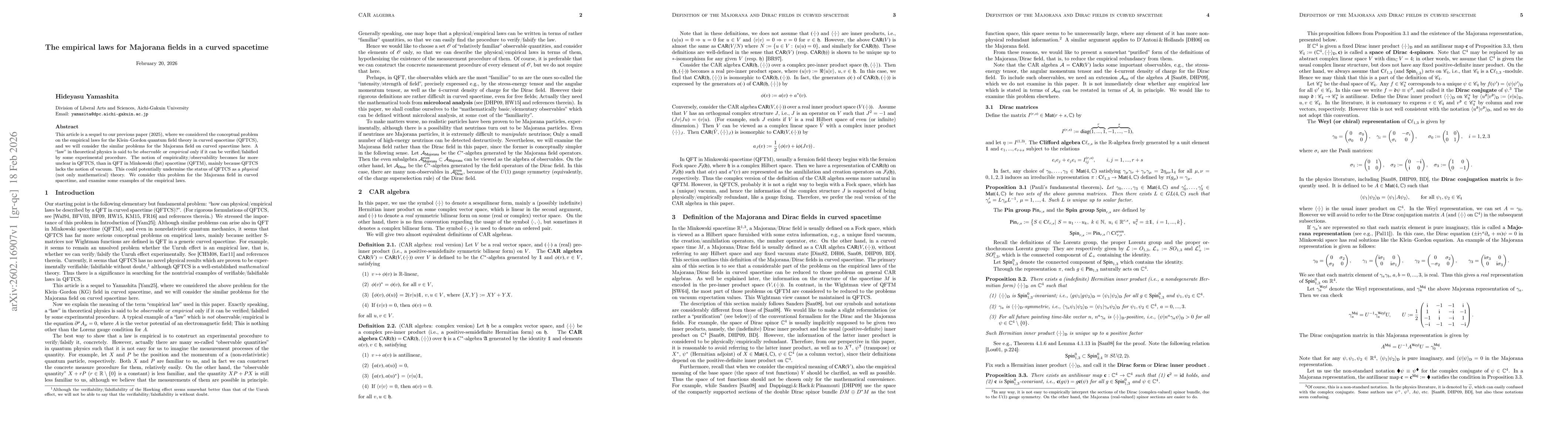 Thumbnail for The empirical laws for Majorana fields in a curved spacetime