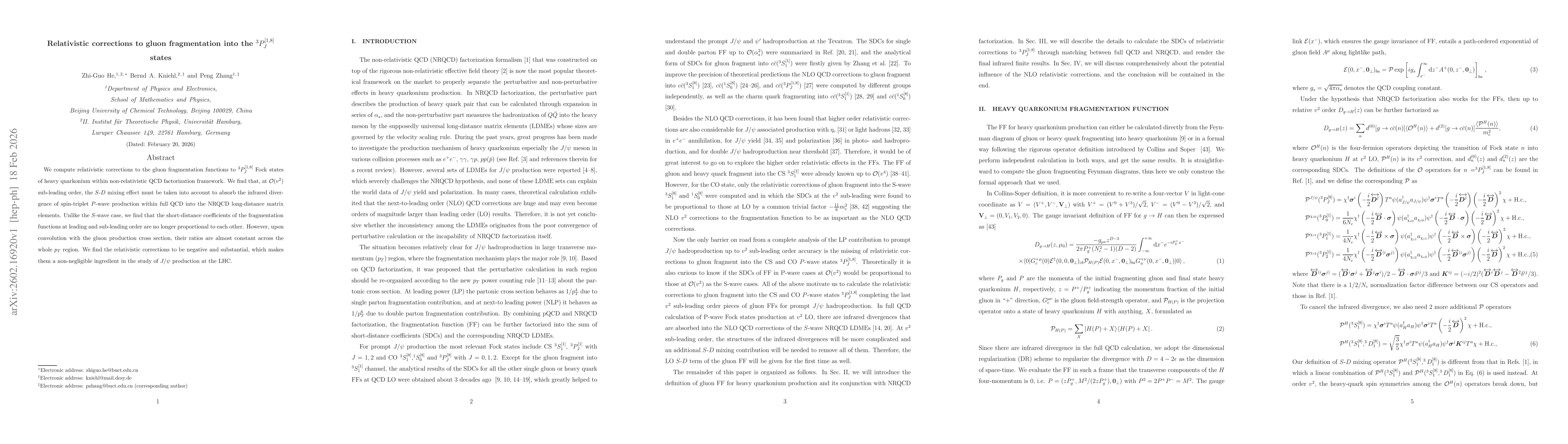 Thumbnail for Relativistic corrections to gluon fragmentation into the $^3P_{J}^{[1,8]}$ states