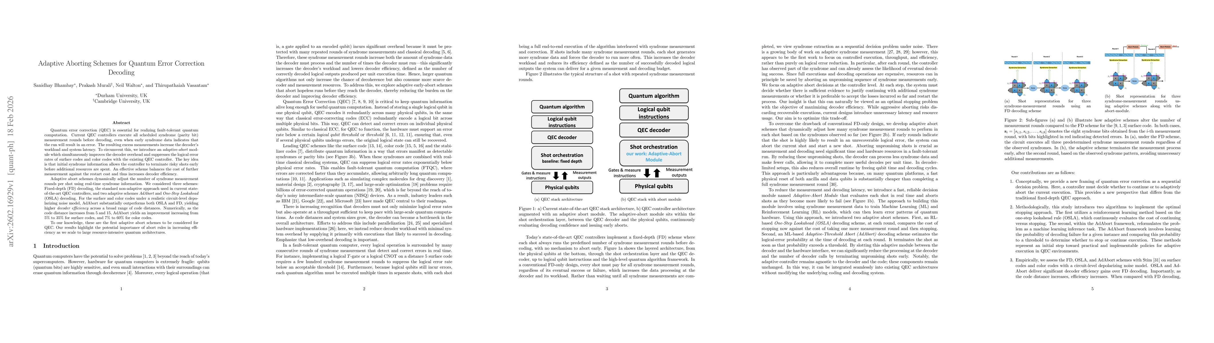 Thumbnail for Adaptive Aborting Schemes for Quantum Error Correction Decoding