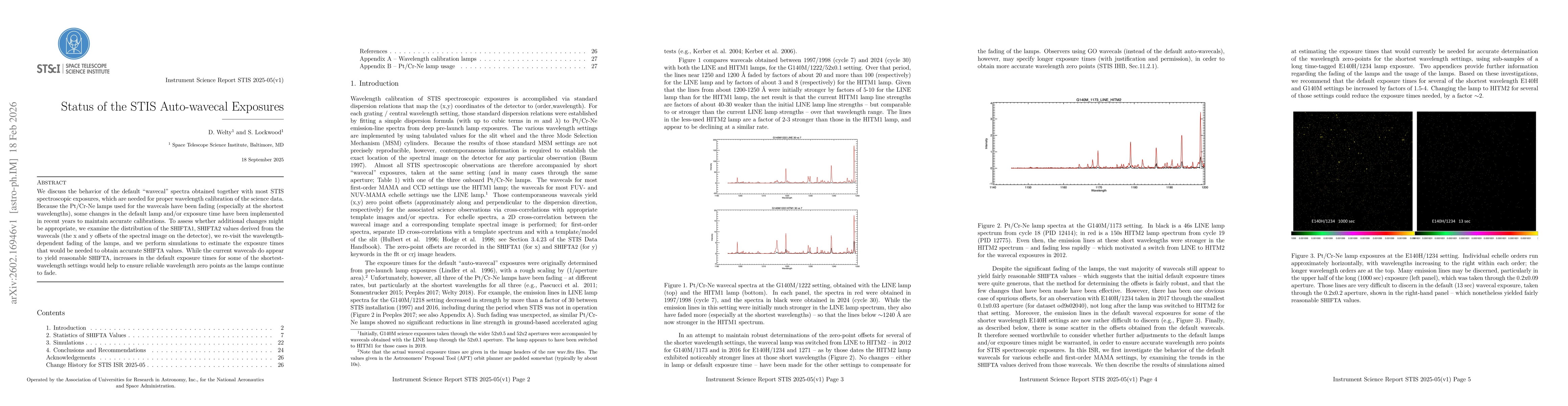 Thumbnail for Status of the STIS Auto-wavecal Exposures