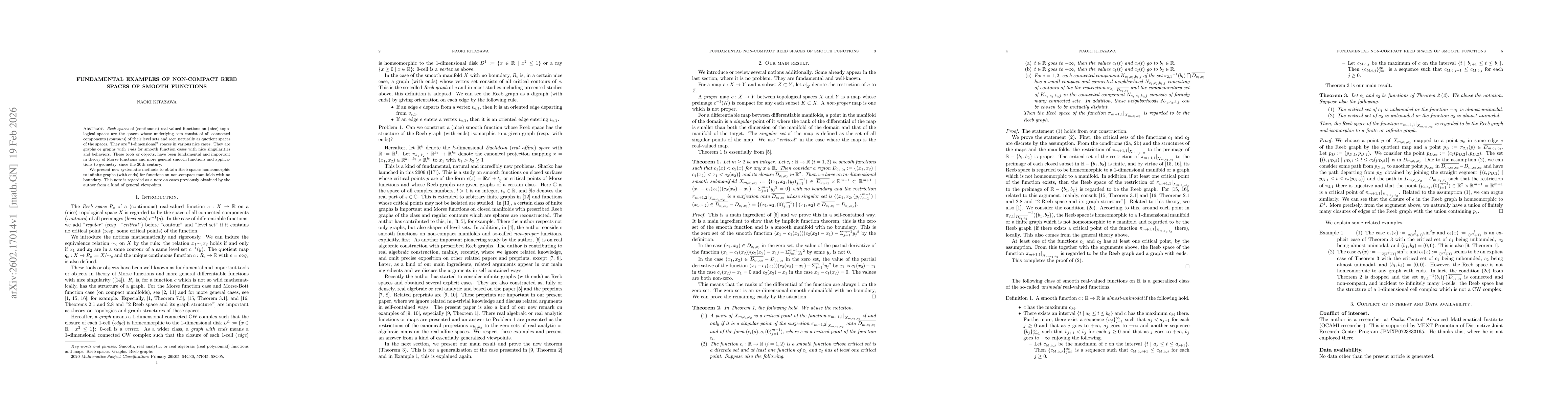 Thumbnail for Fundamental Examples of non-compact Reeb spaces of smooth functions