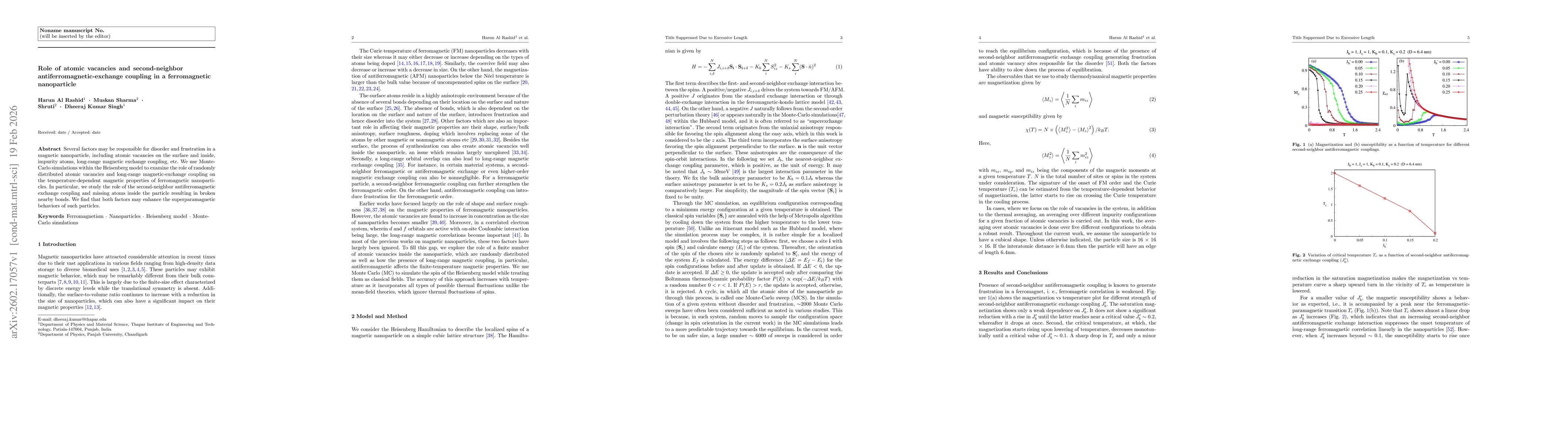 Thumbnail for Role of atomic vacancies and second-neighbor antiferromagnetic-exchange coupling in a ferromagnetic nanoparticle