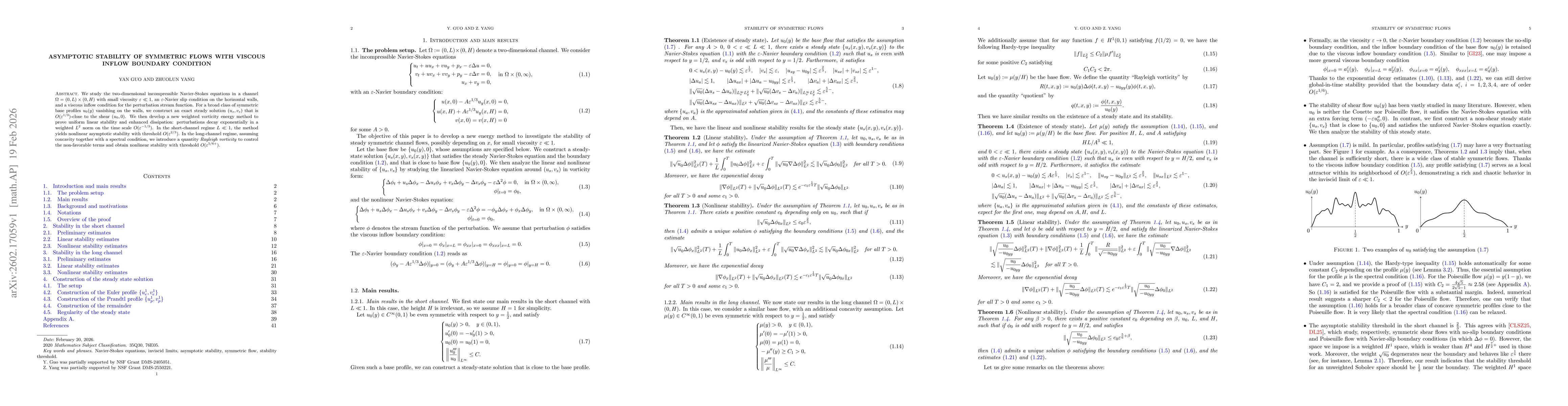 Thumbnail for Asymptotic stability of symmetric flows with viscous inflow boundary condition