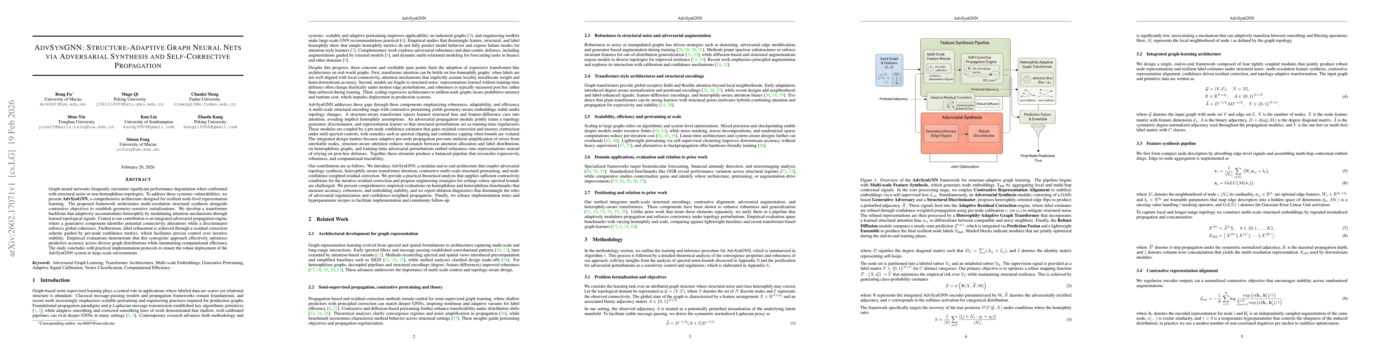 Thumbnail for AdvSynGNN: Structure-Adaptive Graph Neural Nets via Adversarial Synthesis and Self-Corrective Propagation