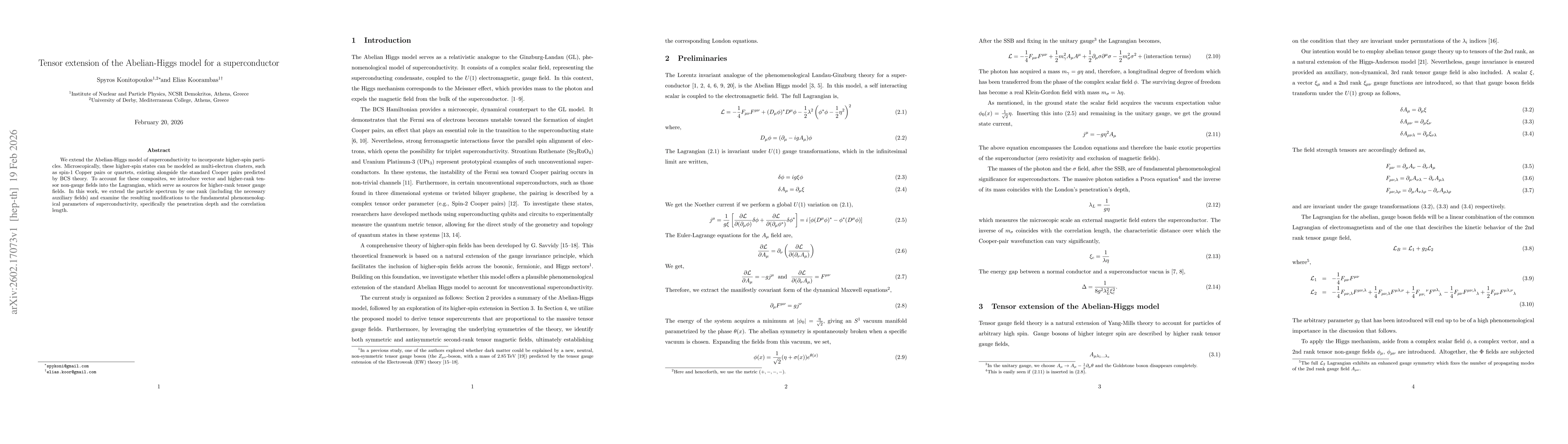 Thumbnail for Tensor extension of the Abelian-Higgs model for a superconductor