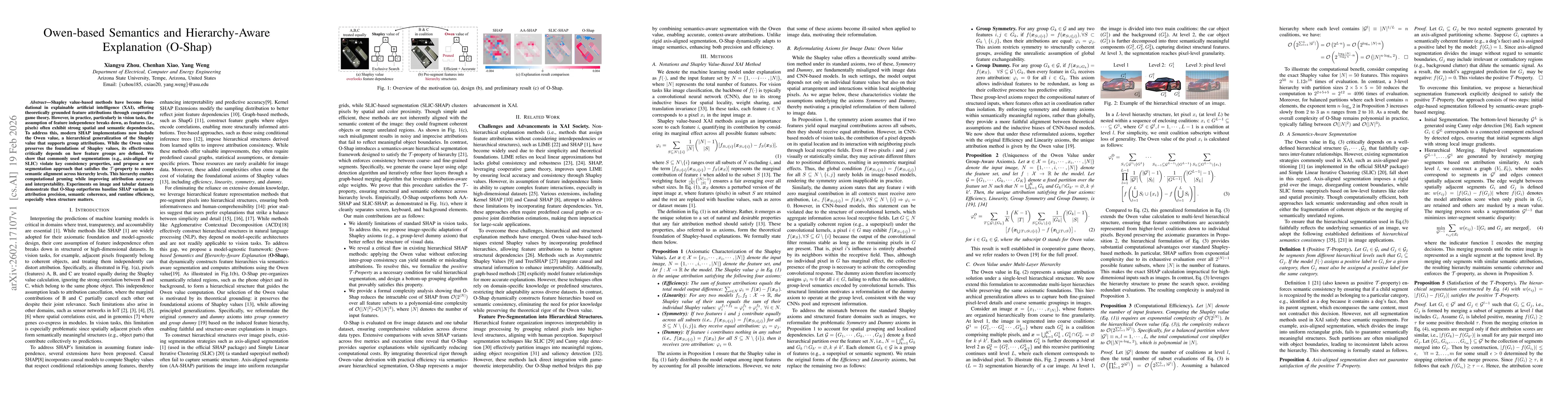 Thumbnail for Owen-based Semantics and Hierarchy-Aware Explanation (O-Shap)
