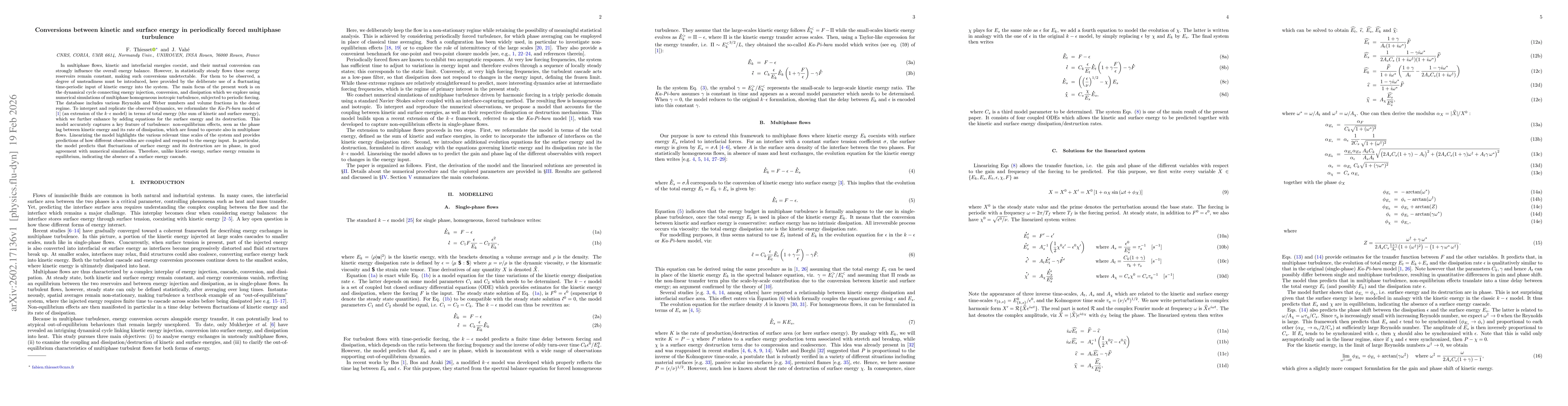 Thumbnail for Conversions between kinetic and surface energy in periodically forced multiphase turbulence