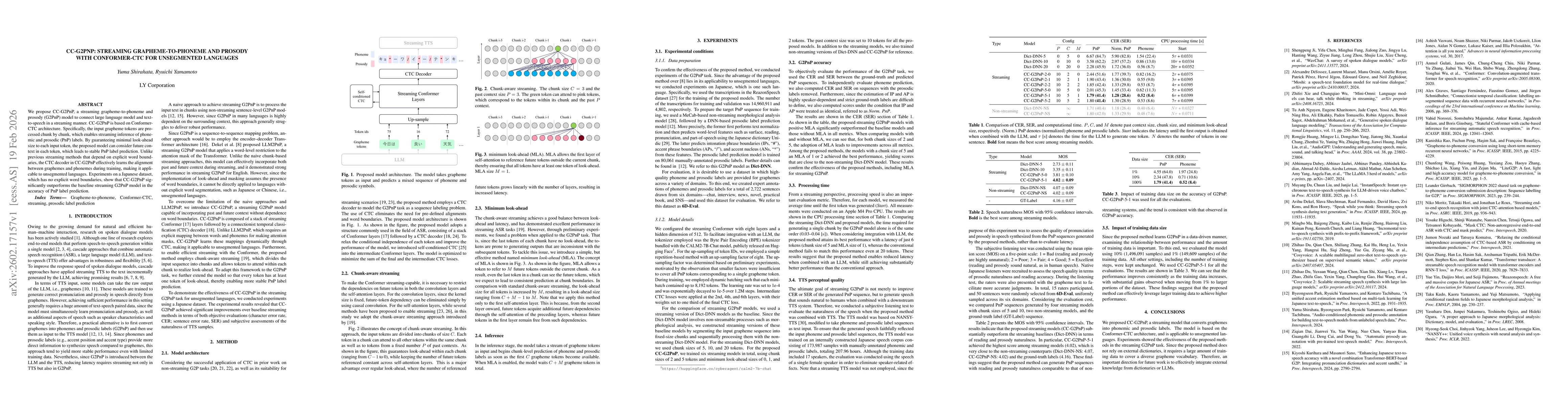 Thumbnail for CC-G2PnP: Streaming Grapheme-to-Phoneme and prosody with Conformer-CTC for unsegmented languages