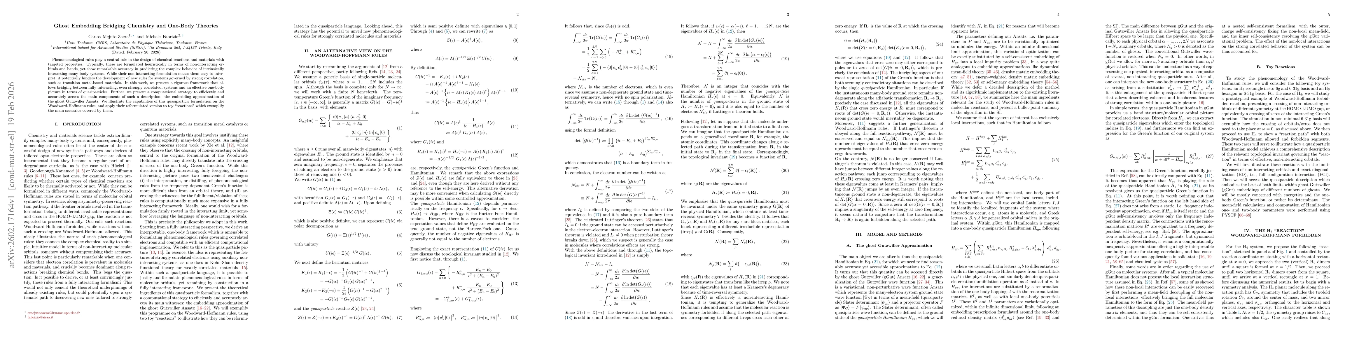 Thumbnail for Ghost Embedding Bridging Chemistry and One-Body Theories