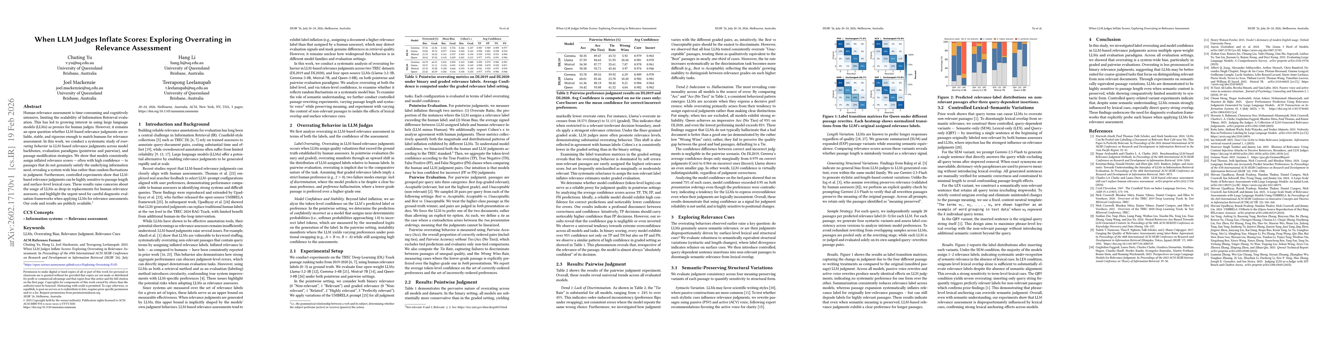 Thumbnail for When LLM Judges Inflate Scores: Exploring Overrating in Relevance Assessment