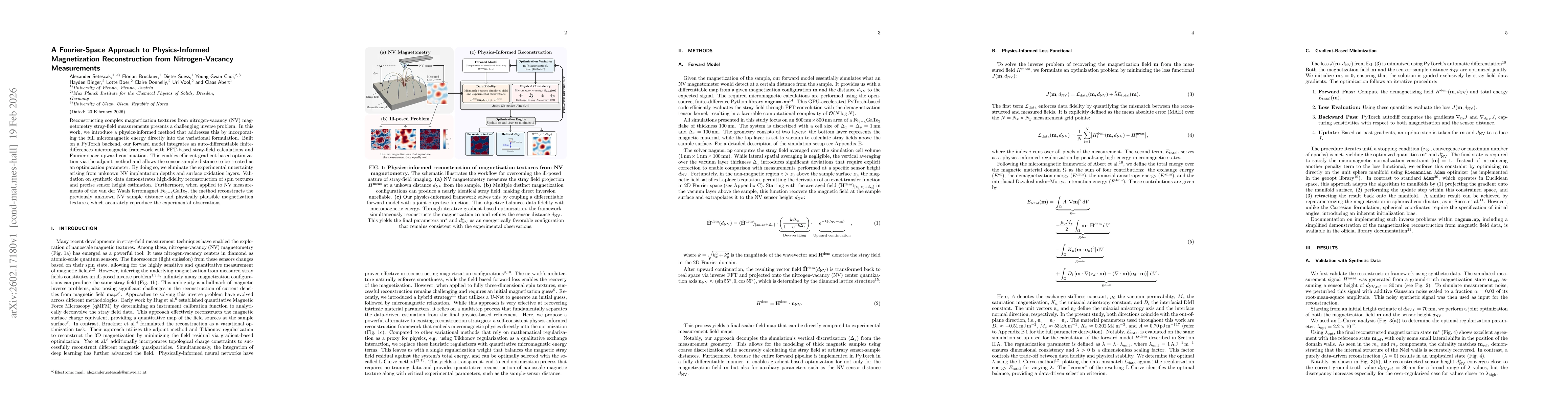 Thumbnail for A Fourier-Space Approach to Physics-Informed Magnetization Reconstruction from Nitrogen-Vacancy Measurements