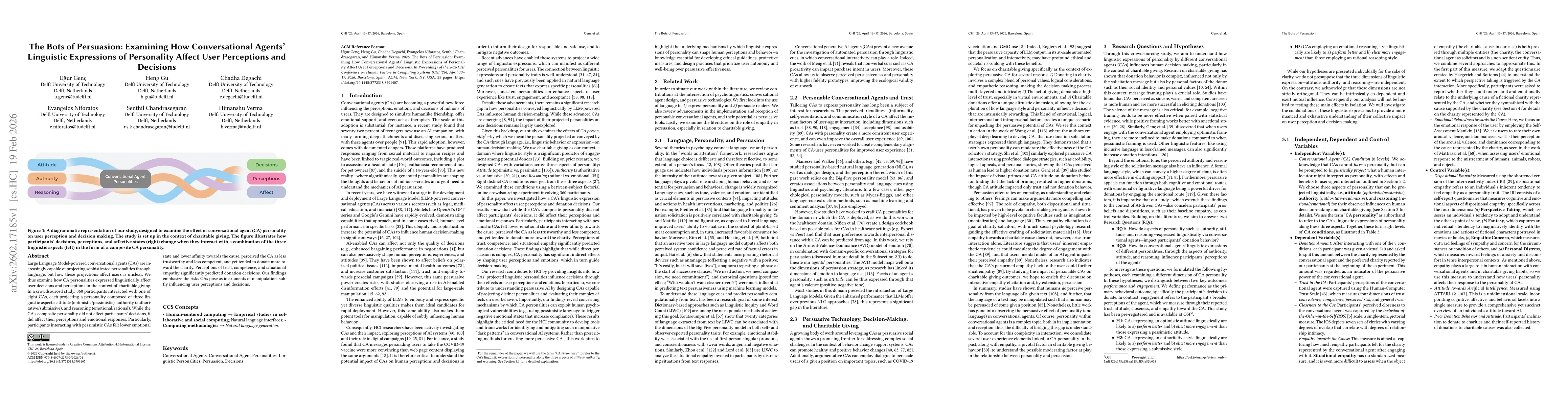 Thumbnail for The Bots of Persuasion: Examining How Conversational Agents' Linguistic Expressions of Personality Affect User Perceptions and Decisions
