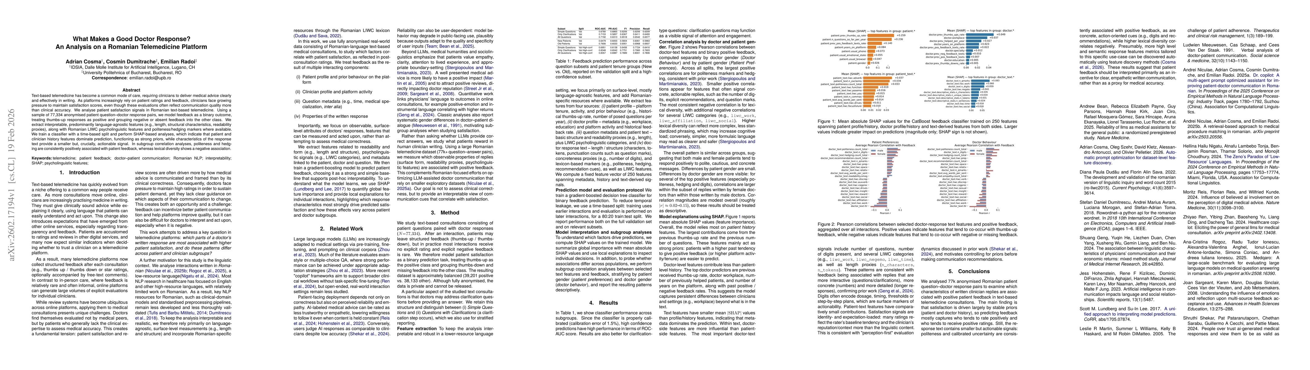 Thumbnail for What Makes a Good Doctor Response? An Analysis on a Romanian Telemedicine Platform