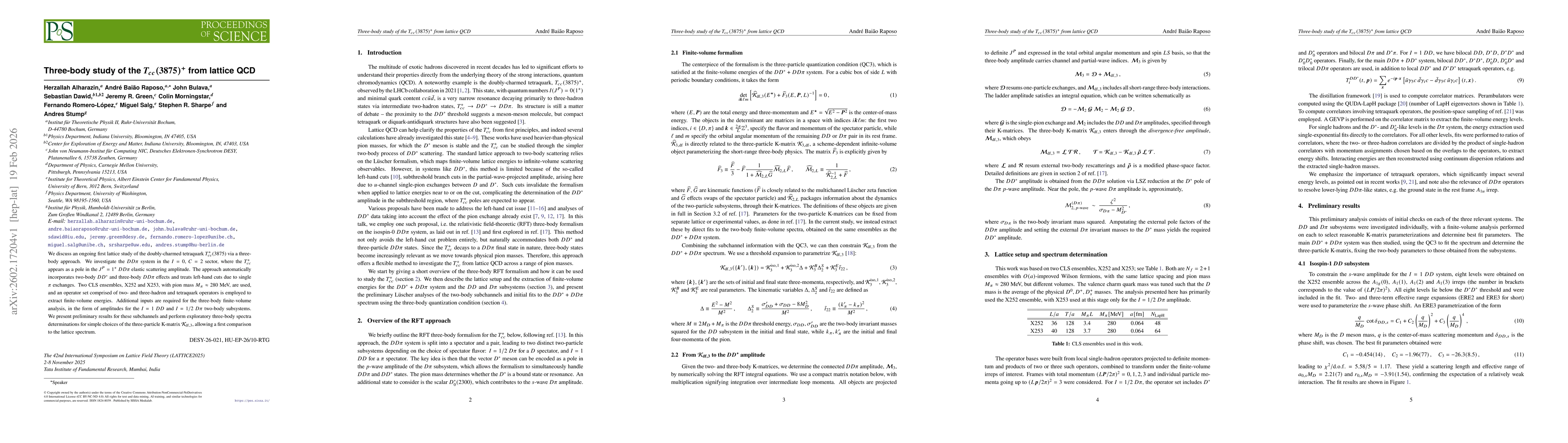 Thumbnail for Three-body study of the $T_{cc}(3875)^+$ from lattice QCD