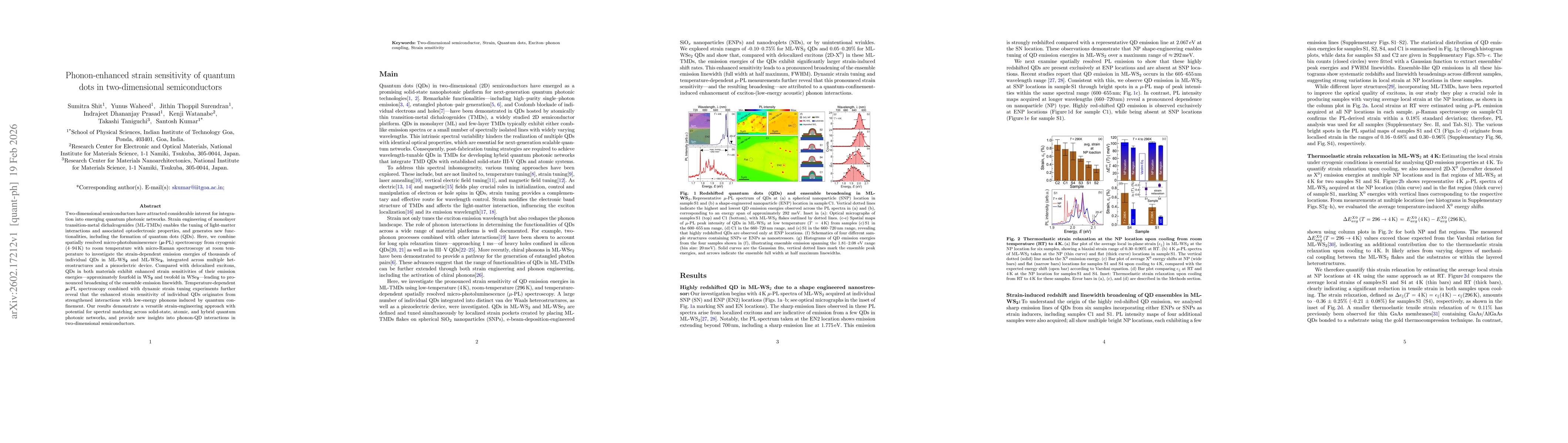 Thumbnail for Phonon-enhanced strain sensitivity of quantum dots in two-dimensional semiconductors