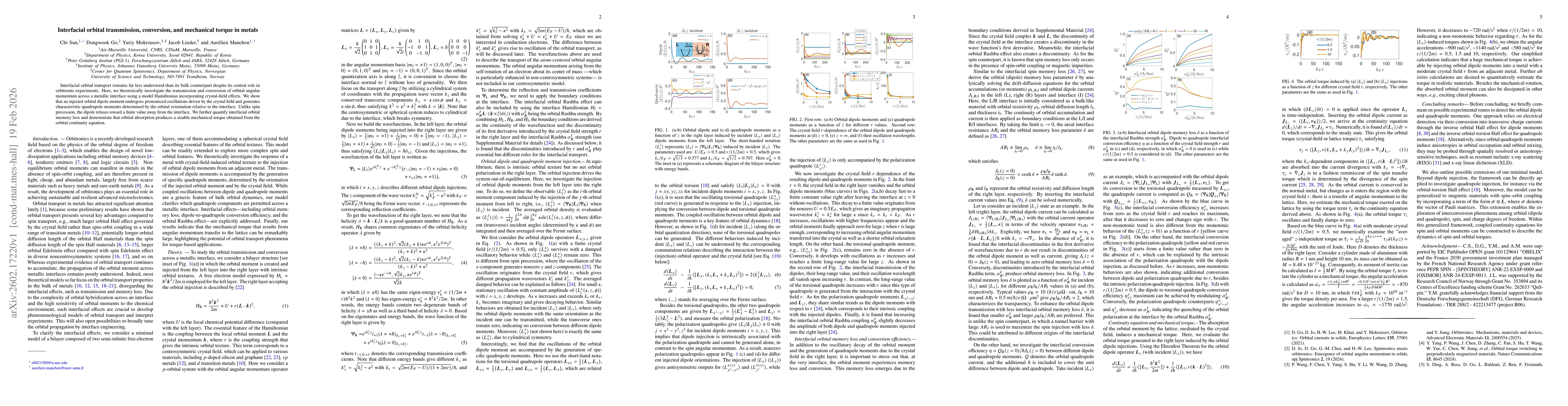 Thumbnail for Interfacial orbital transmission, conversion, and mechanical torque in metals