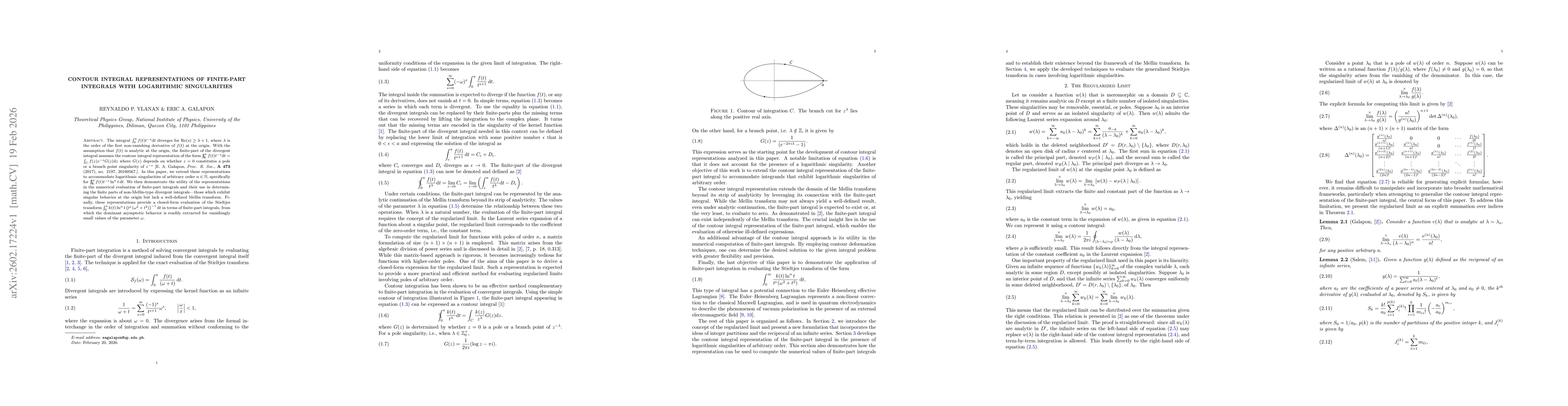 Thumbnail for Contour Integral Representations of Finite-part Integrals with Logarithmic Singularities