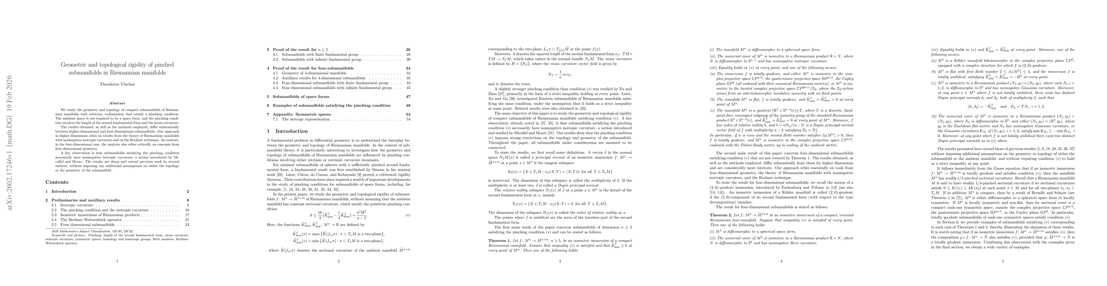 Thumbnail for Geometric and topological rigidity of pinched submanifolds in Riemannian manifolds