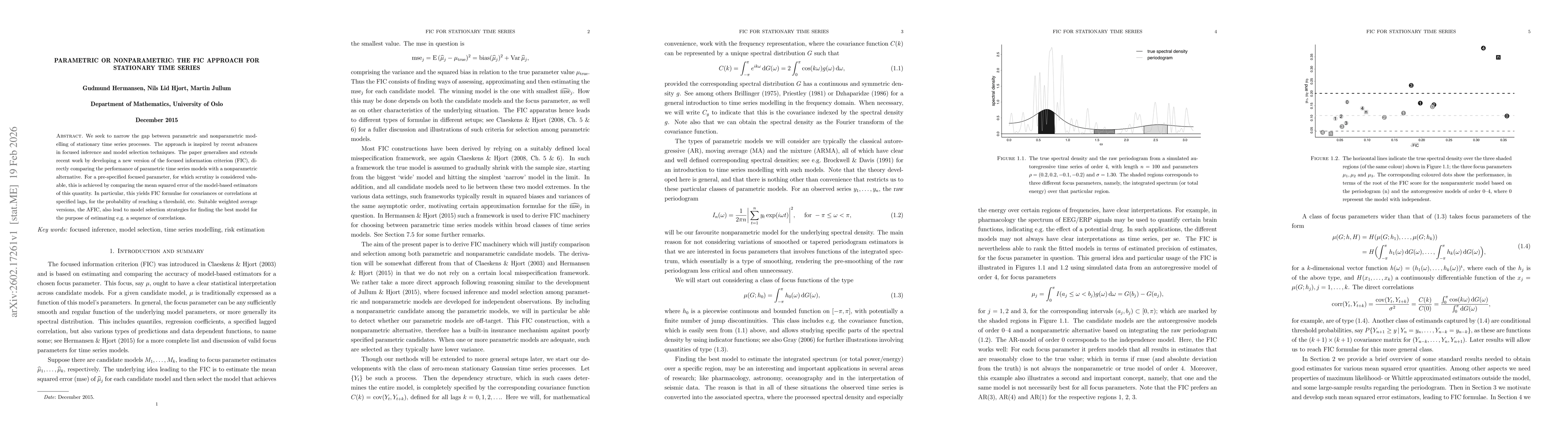 Thumbnail for Parametric or nonparametric: the FIC approach for stationary time series