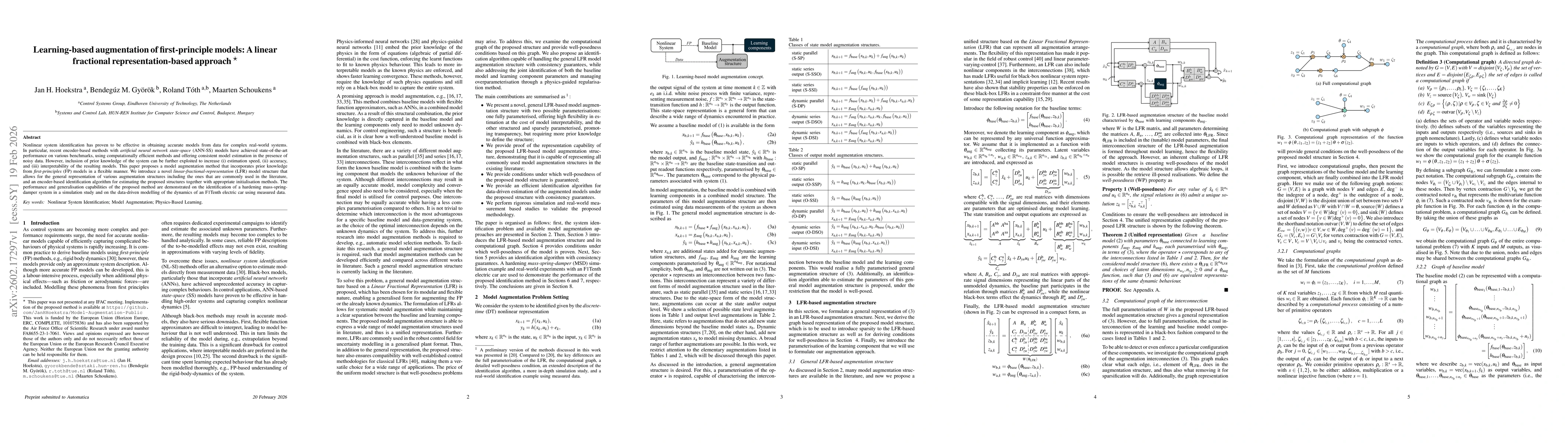Thumbnail for Learning-based augmentation of first-principle models: A linear fractional representation-based approach