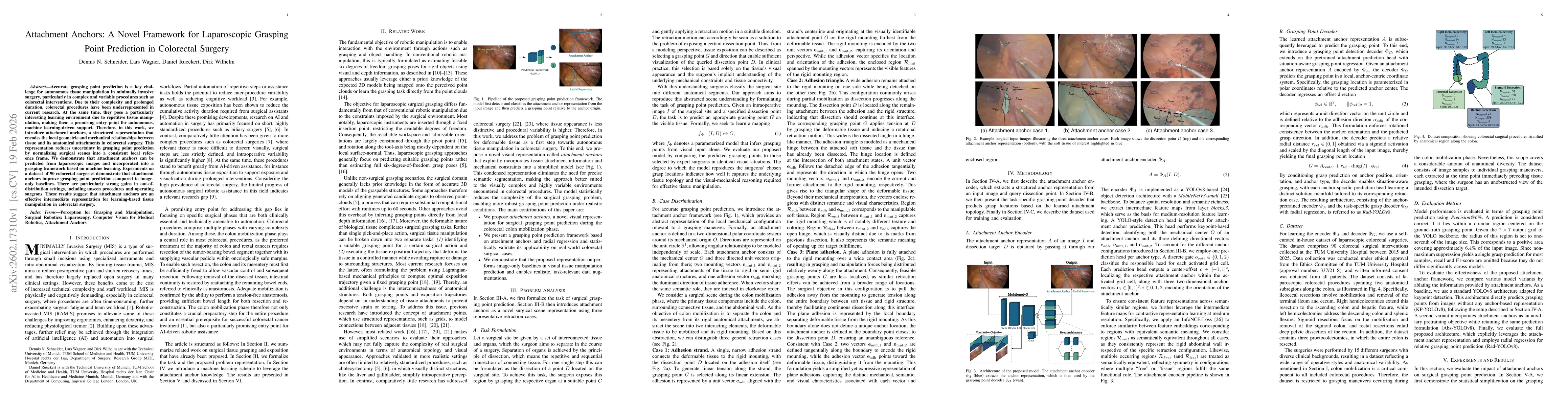 Thumbnail for Attachment Anchors: A Novel Framework for Laparoscopic Grasping Point Prediction in Colorectal Surgery