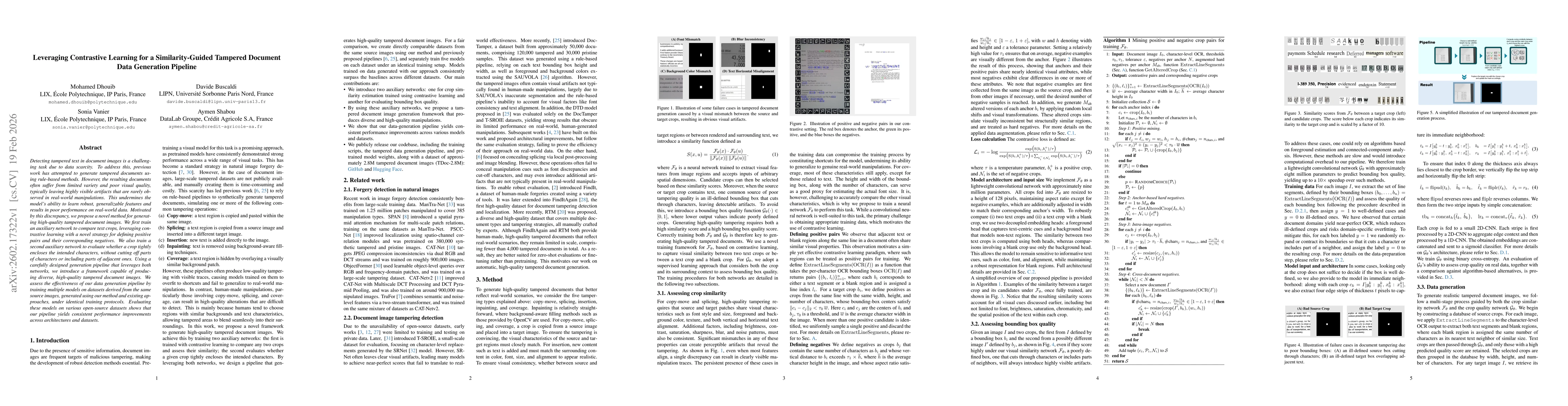 Thumbnail for Leveraging Contrastive Learning for a Similarity-Guided Tampered Document Data Generation Pipeline