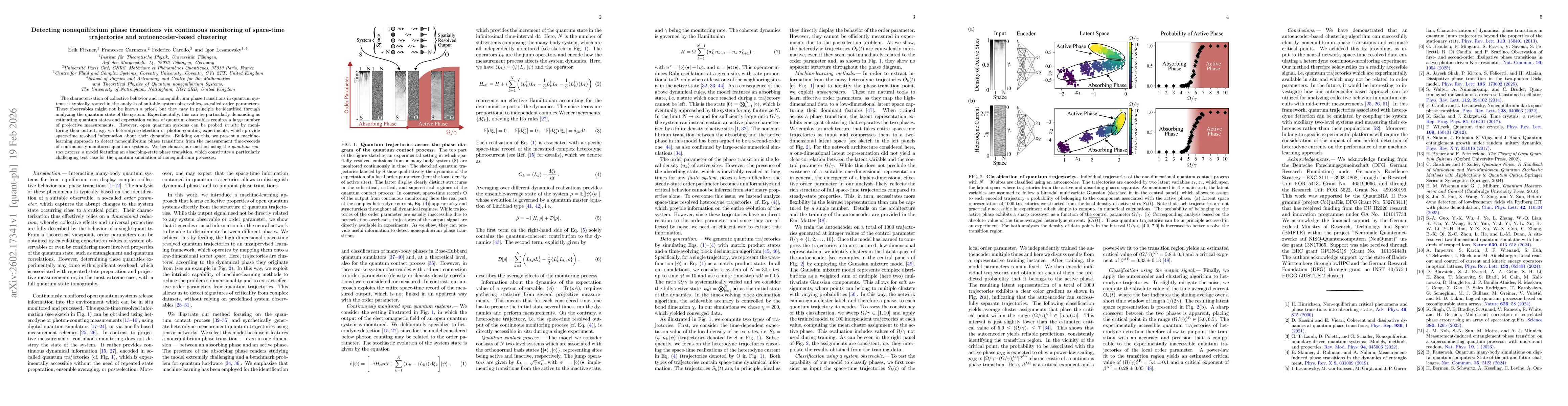Thumbnail for Detecting nonequilibrium phase transitions via continuous monitoring of space-time trajectories and autoencoder-based clustering