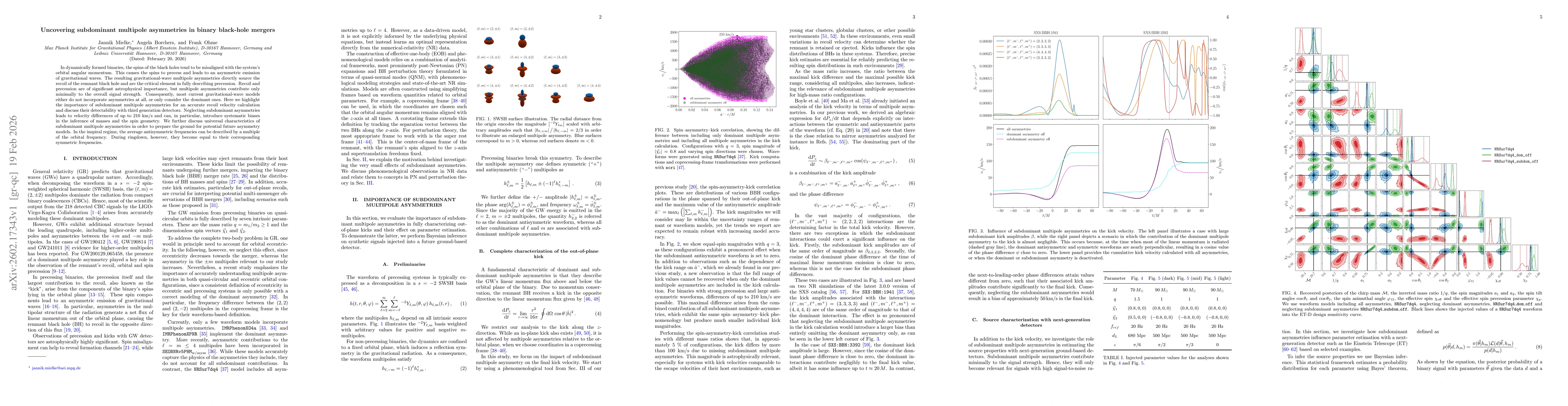 Thumbnail for Uncovering subdominant multipole asymmetries in binary black-hole mergers