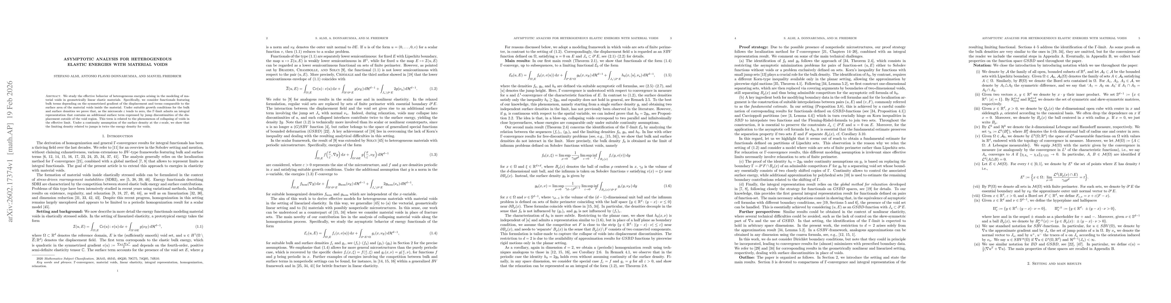 Thumbnail for Asymptotic analysis for heterogeneous elastic energies with material voids