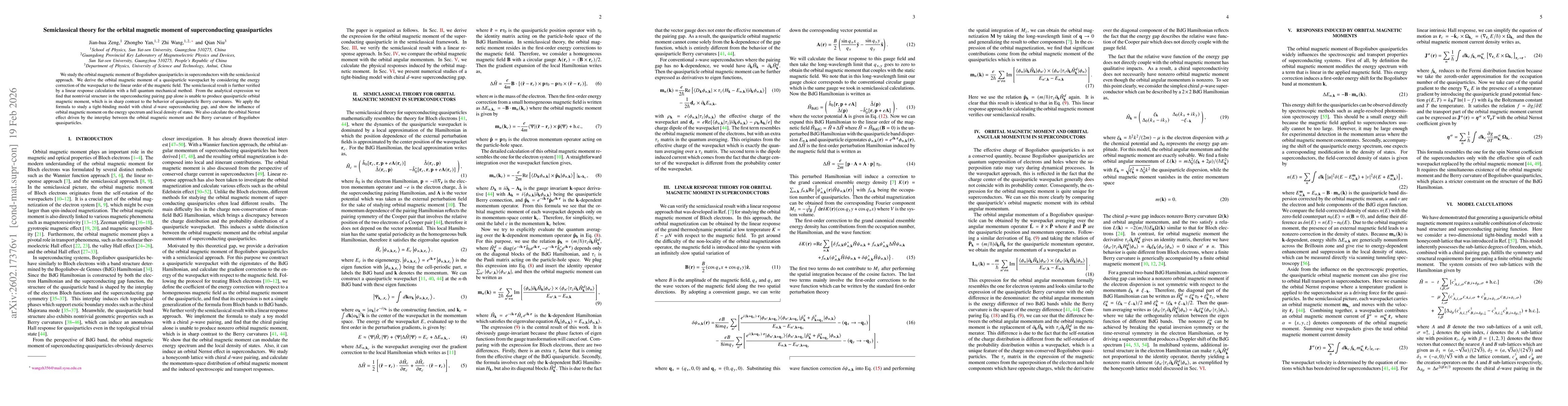Thumbnail for Semiclassical theory for the orbital magnetic moment of superconducting quasiparticles