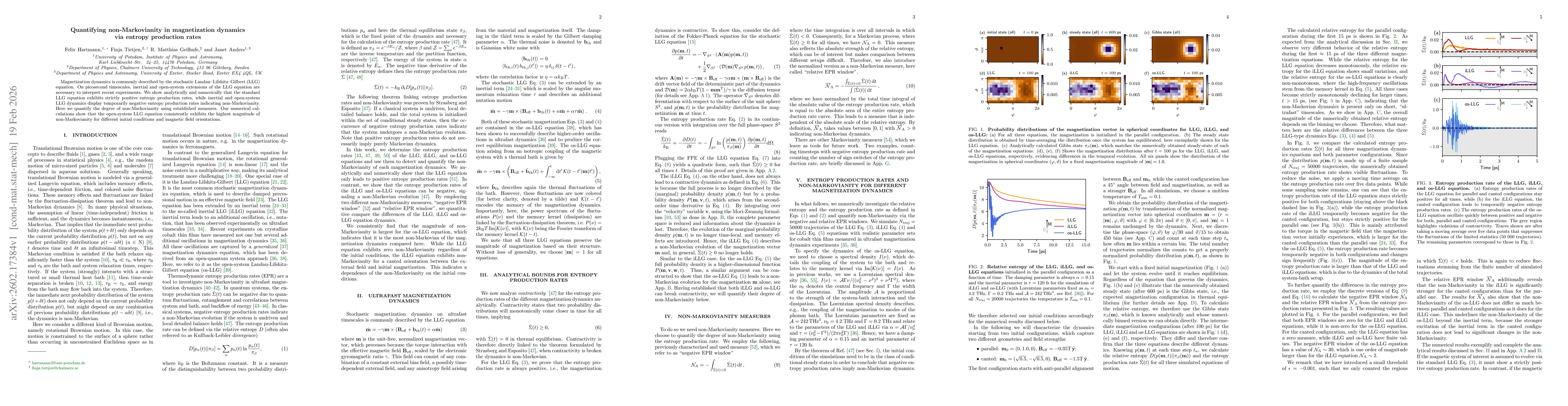Thumbnail for Quantifying non-Markovianity in magnetization dynamics via entropy production rates