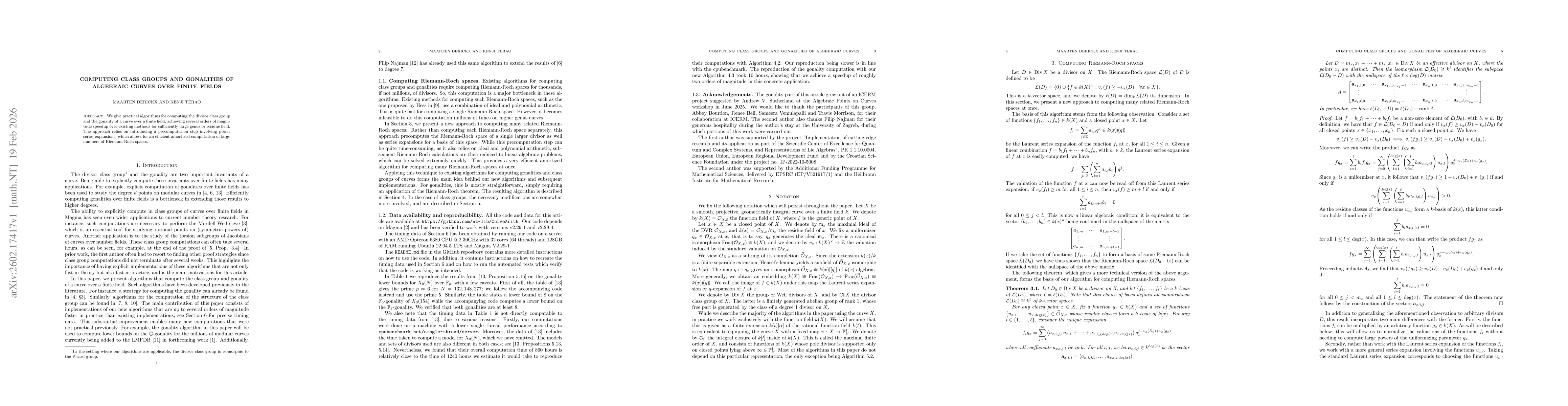 Thumbnail for Computing class groups and gonalities of algebraic curves over finite fields