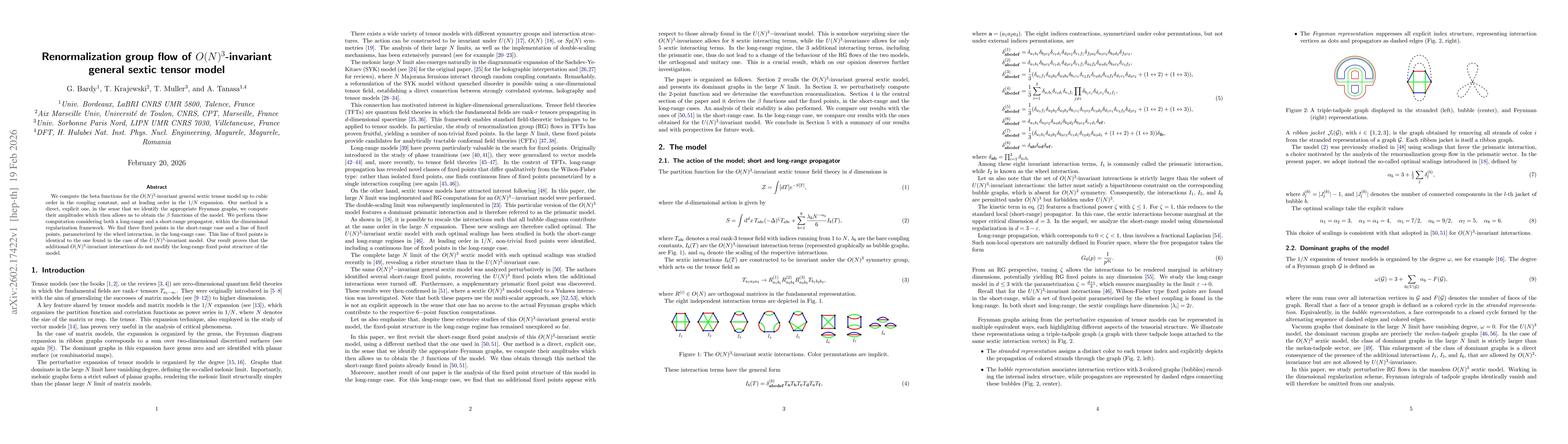 Thumbnail for Renormalization group flow of $O(N)^3$-invariant general sextic tensor model