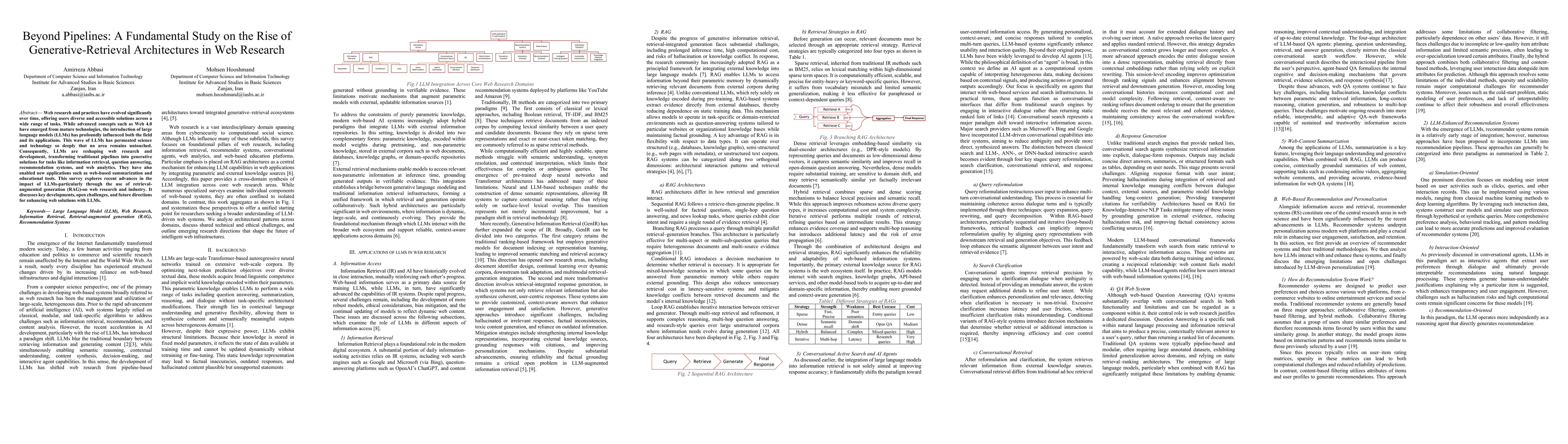 Thumbnail for Beyond Pipelines: A Fundamental Study on the Rise of Generative-Retrieval Architectures in Web Research