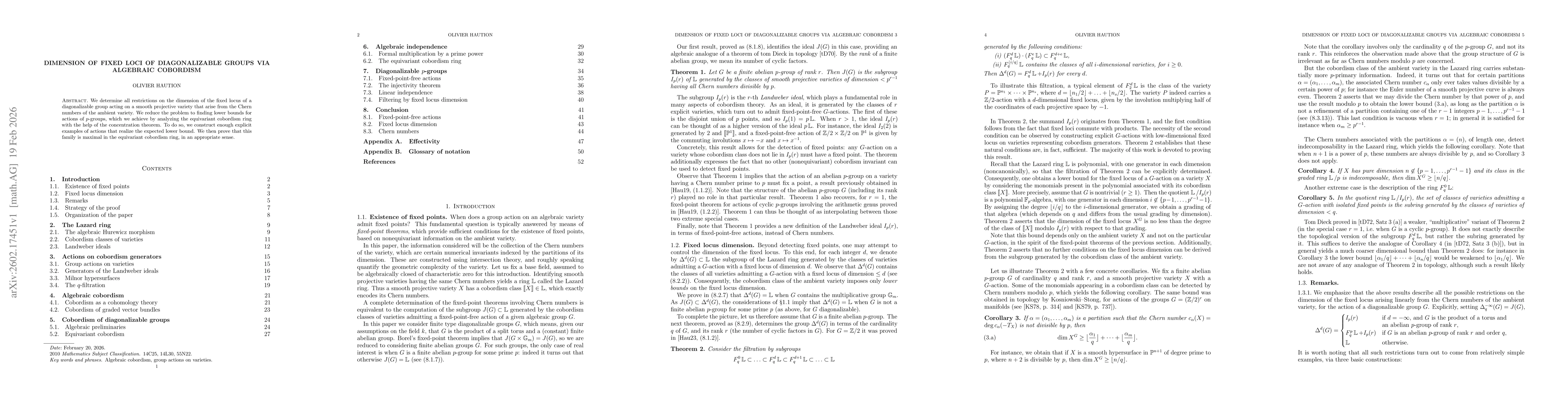 Thumbnail for Dimension of fixed loci of diagonalizable groups via algebraic cobordism